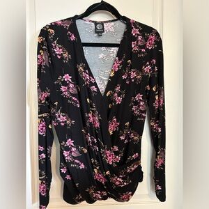 Floral faux wrap top